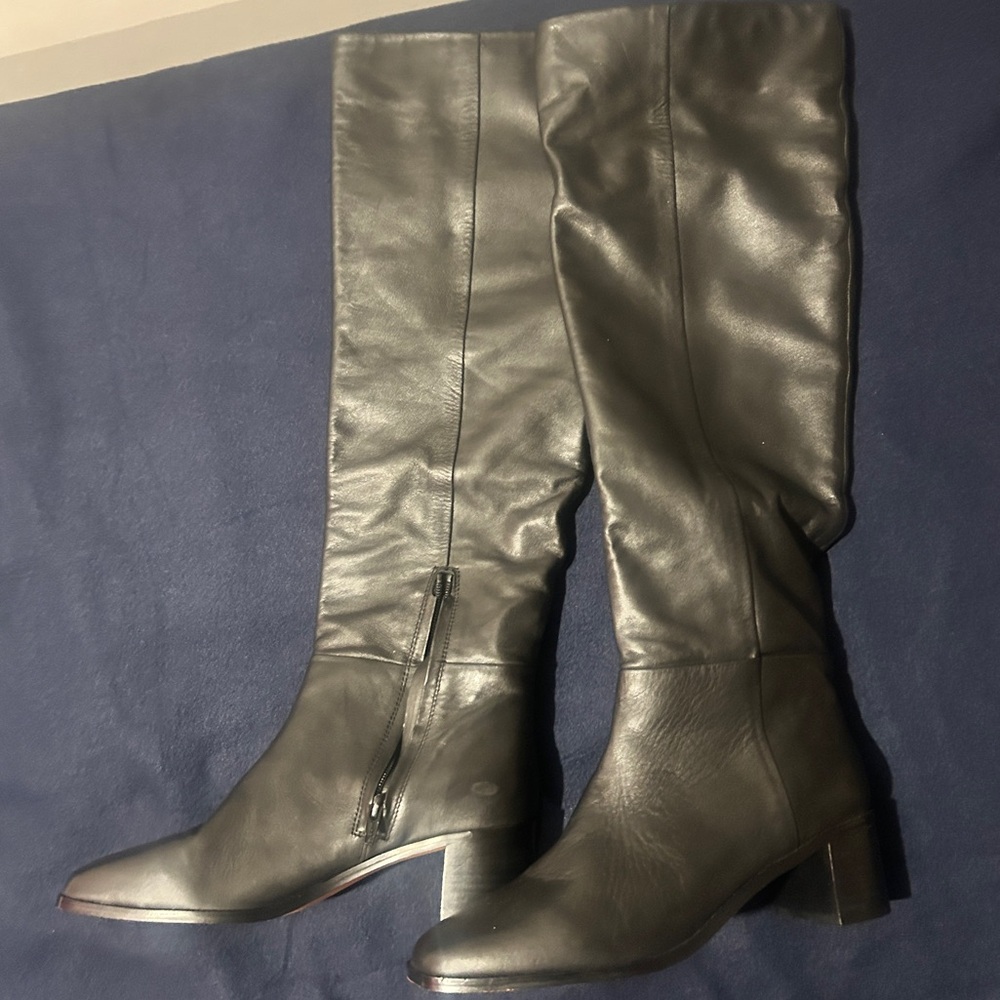Elegant Madewell Black Knee-High Slouch Boots